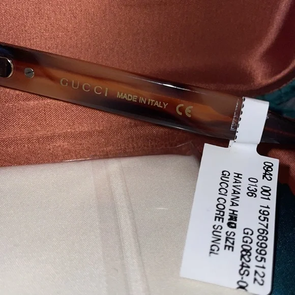 NWT Unisex 100% Authentic Gucci 55MM Havana Square Sunglasses - Picture 10 of 11